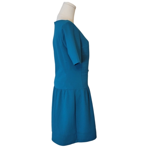 WHBM Teal Green Dropped Waist Ponte Knit Dress Size 6 - Picture 4 of 6